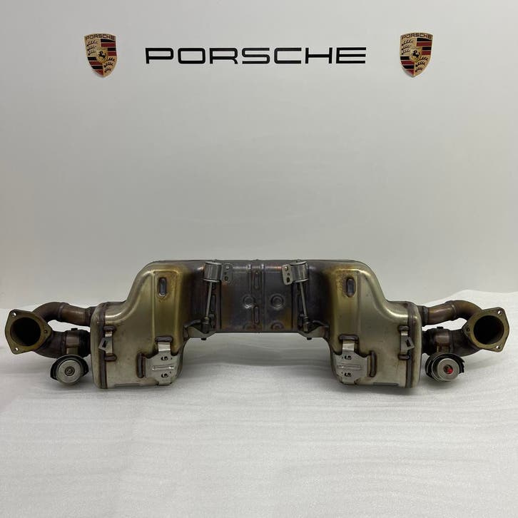 Porsche GT4/Spyder Weissach (718) ORIGINELE Titanium uitlaat, Auto-onderdelen, Uitlaatsystemen, Gebruikt, Herkomst onderdeel bekend