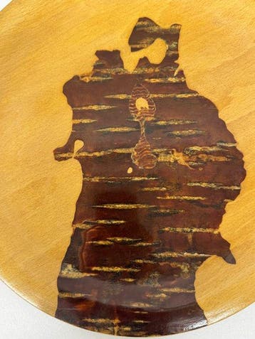 Japanse vintage dienblad Obon Akita Kabazaiku Cherry Bark