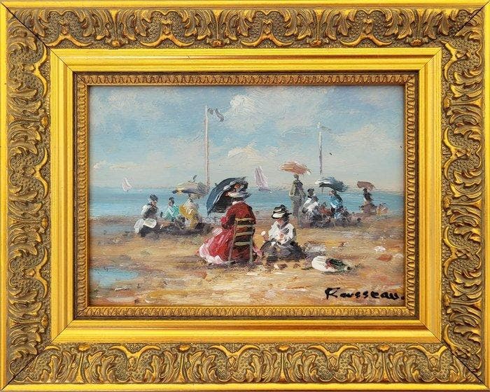 Camille Rousseau (1949) - Dimanche en Normandie, Denneville,, Antiek en Kunst, Kunst | Schilderijen | Klassiek
