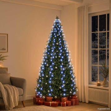 vidaXL Kerstboomverlichting met 250 LEDs blauw net 250 cm, Verzenden