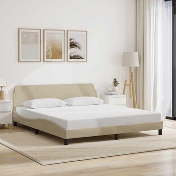 vidaXL Bedframe Dover stof crèmekleurig 180x200 cm, Verzenden, Nieuw