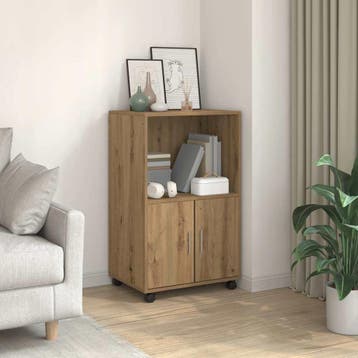 vidaXL Rolkast 55x40x91 cm bewerkt hout artisanaal, Huis en Inrichting, Kasten | Dressoirs, Verzenden, Nieuw
