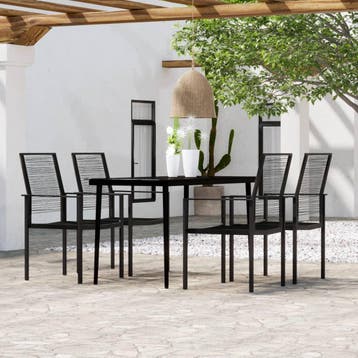 vidaXL 5-delige Tuinset zwart, Verzenden, Tuinset