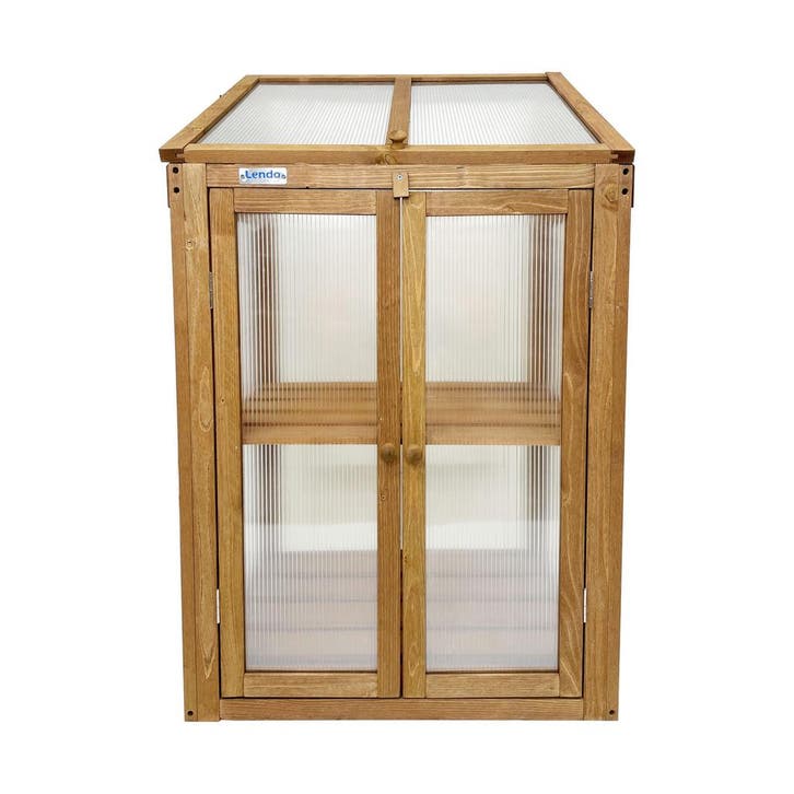Lendo Online Mini Serre de Culture Bois 60x49x97,5 cm Marron, Tuin en Terras, Kassen