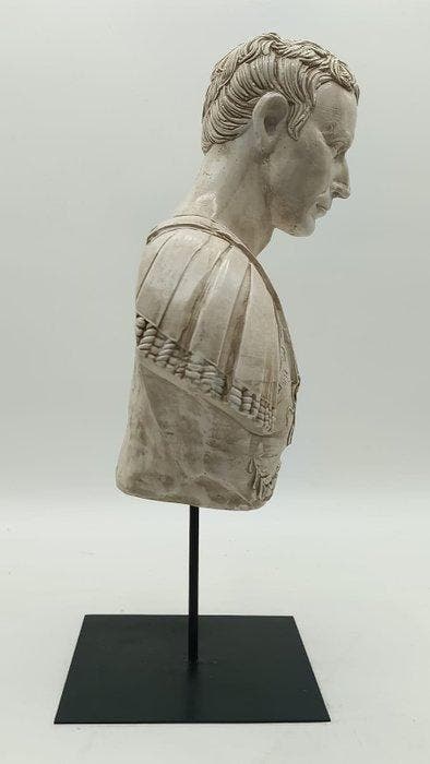 sculptuur, Busto di Giulio Cesare - 47 cm - marmerpoeder, Antiek en Kunst, Curiosa en Brocante