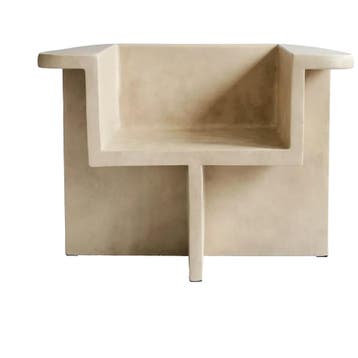 101 Copenhagen Fauteuil Brutus - Zand, Huis en Inrichting, Gebruikt, Brutalisme/Japandi, 50 tot 75 cm, 100 tot 125 cm