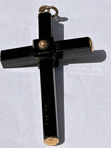 Kruis - Oud-kruis rouwjuwelen uit de Late-Victoriaanse