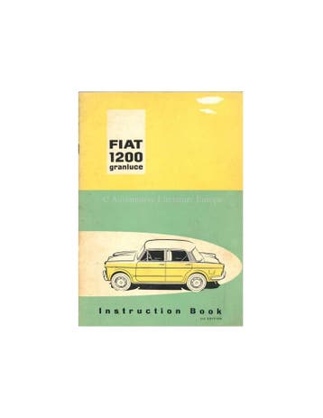 1959 FIAT 1200 GRANLUCE INSTRUCTIEBOEKJE ENGELS