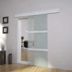 vidaXL Schuifdeur 178 cm glas en aluminium zilverkleurig, Doe-het-zelf en Bouw, Verzenden, Nieuw
