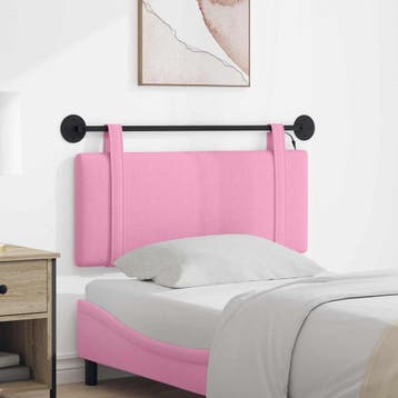 vidaXL Hangend hoofdbord Roze Stof, Verzenden