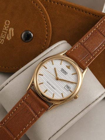 Seiko Quartz – Credor Emblem – Rare Horizontal Textured