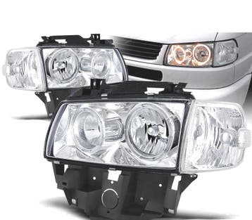 PHARES POUR VOLKSWAGEN VW T4 MULTIVAN 97-03 ANGEL EYES CHROM, Verzenden