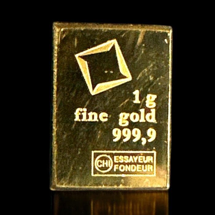 1 gram - Goud .999 - Valcambi, Switzerland (Zonder, Timbres & Monnaies, Métaux nobles & Lingots