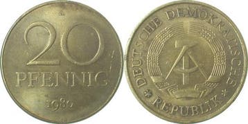 20pfennig Ddr 1980a, Verzenden, België