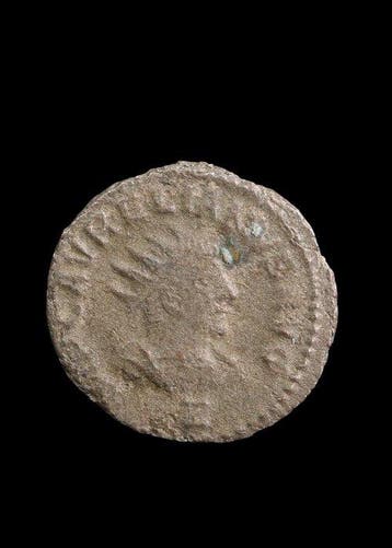Oud-Romeins Gesilverd brons Antoninianus van Vabalathus en