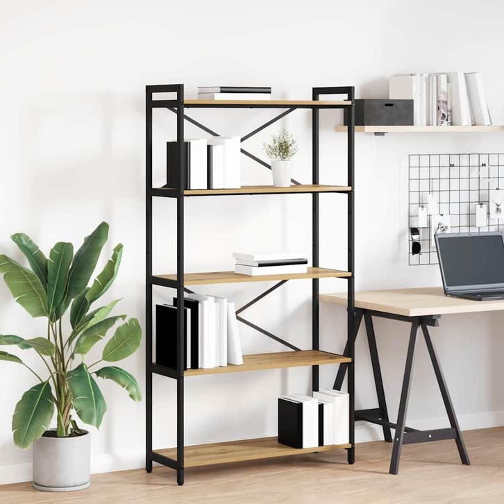 vidaXL Boekenplank Artisan Eiken 80 x 30 x 155 cm Bewerkt, Maison & Meubles, Armoires | Bibliothèques, Envoi