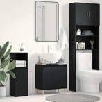 vidaXL Wastafel kabinet voor de badkamer Zwart Eiken 58 x 33, Verzenden, Nieuw