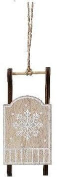 Hanger Houten Slee Naturel met Wit per stuk, Nieuw