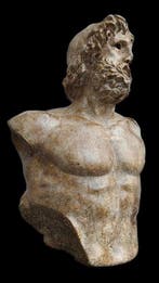 sculptuur, Busto Asclepio - 41 cm - marmerstof