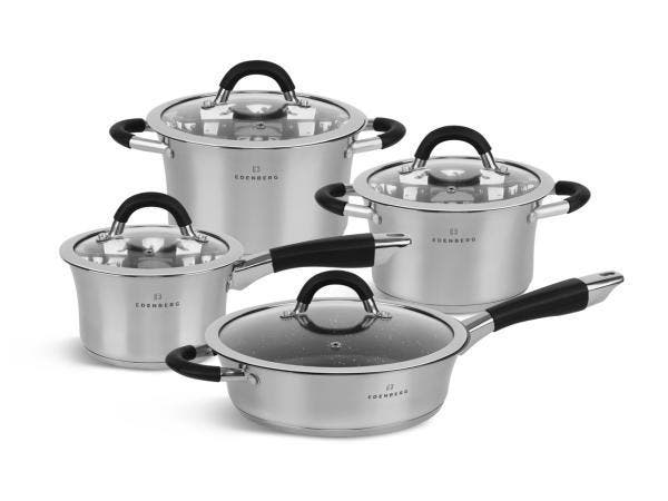 Veiling - Pannenset - RVS - 8 delig - Sandwichbodem, Huis en Inrichting, Keuken | Potten en Pannen