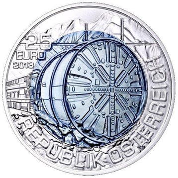 Oostenrijk. 25 Euro 2013 Tunnelbau Niob Proof (Zonder