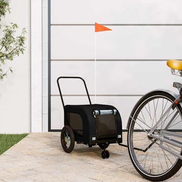 vidaXL Hondenfietstrailer oxford stof en ijzer zwart, Verzenden