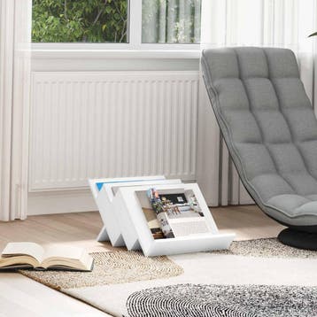 vidaXL Tijdschriftenrek met plank Wit 53 x 40 x 28,5 cm, Huis en Inrichting, Verzenden, Nieuw
