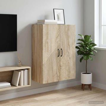 vidaXL Wandkast Sonoma Eiken 66 x 34,5 x 90 cm Bewerkt hout, Verzenden, Nieuw