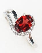 Granaat - Zilver, Het Prisma van de Oude Tovenaars - Ring