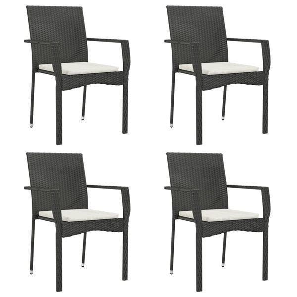 4x Tuinstoelen Zwart | Retour Deal | 59% Korting, Tuin en Terras, Tuinstoelen, Nieuw, Rotan, Verzenden