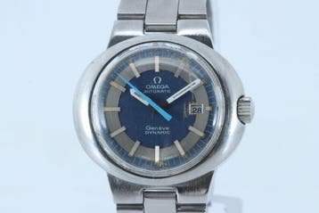 Omega - Genève Dynamic Automatic Vintage Blue Silver Dial, Bijoux, Sacs & Beauté