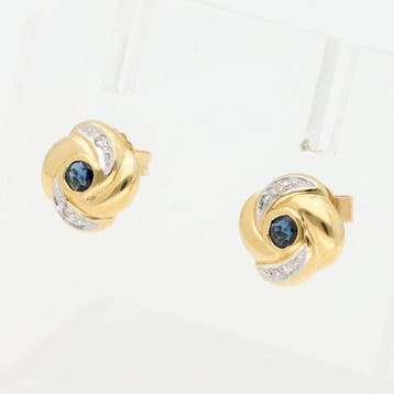 Oorbellen - 18 karaat Geel goud, Witgoud Diamant, Handtassen en Accessoires, Oorbellen, Nieuw