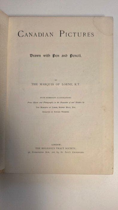 The Marquis of Lorne, K.T. - Canadian Pictures. Drawn with, Antiquités & Art, Antiquités | Livres & Manuscrits