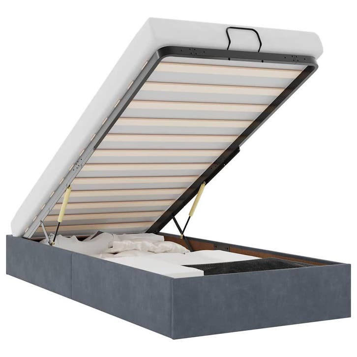 Donkergrijs Bedframe 90x200 | Tweede Kansje, OP=OP!, Maison & Meubles, Chambre à coucher | Lits, Envoi