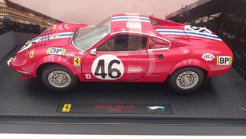 Hot Wheels 1:18 - Modelauto - Ferrari Dino 246 GT Le Mans, Hobby en Vrije tijd, Nieuw