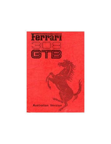 1976 FERRARI 308 GTB INSTRUCTIEBOEKJE AUSTRALIE 134/76