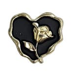 Fako Bijoux - Magnetische Mini Broche - Hart Met Roos Zwart, Verzenden, Nieuw