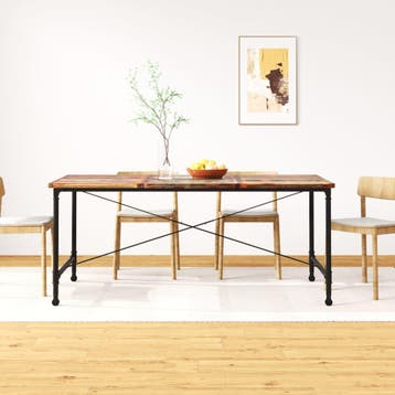 vidaXL Eettafel 180 cm massief gerecycled hout, Verzenden, Nieuw