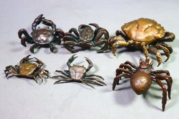 Brons - Marked  Amemiya - (6) Prachtige krab- en