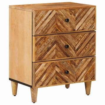 vidaXL Nachtkastje met lade Bruin 50 x 33 x 60 cm Massief, Verzenden