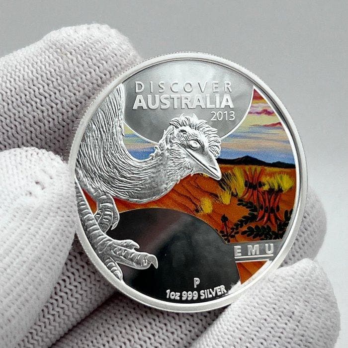 Australië. 1 Dollar 2013 – Discover Australia: Emu – 1 oz, Postzegels en Munten, Munten | Europa | Niet-Euromunten
