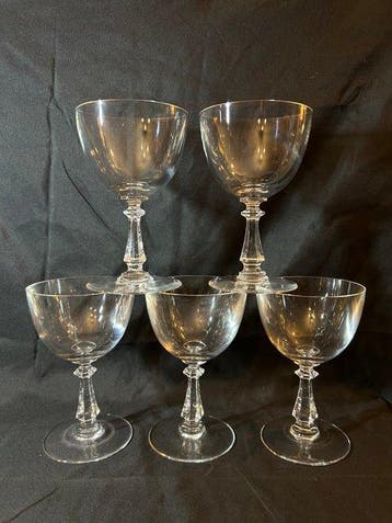 Val Saint Lambert - Verre à vin (5) - Cristal - Cristal VSL, Antiquités & Art