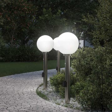vidaXL Bolderverlichting met sensor en stopcontact 3 stuks, Verzenden, Nieuw