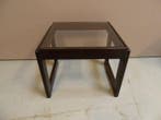 Table - Verre, Bois - Table dappoint mid-century