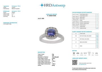 Verlovingsring - 14 karaat Witgoud - 2.51ct. tw. Tanzaniet -