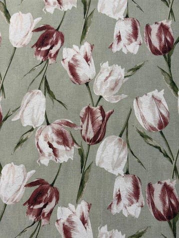 Meubelstof met tulpen - Textiel - 280 cm - 250 cm