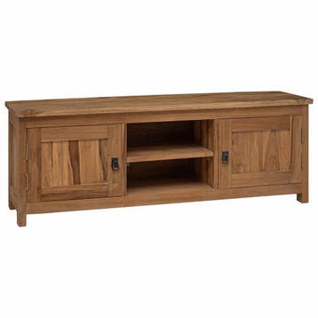 vidaXL Tv-meubel 110 x 30 x 40 cm Naturel Massief Teakhout, Huis en Inrichting, Verzenden, Nieuw