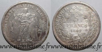 France Frankreich Km 756 5 Francs 1849 K Bordeaux Typ Her..., Postzegels en Munten, Verzenden, België