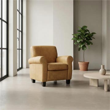 Set van 2 Leren fauteuils Perfection - Kenia Walnut, Nieuw, Ophalen of Verzenden, 75 tot 100 cm, Leer