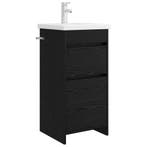 vidaXL Badkamer Vanity met Wastafel Zwart eiken 42 x 40 x, Maison & Meubles, Tables | Coiffeuses, Verzenden